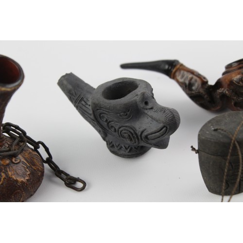 15 - 10 x Vintage Tobacco Smoking Pipes Inc. Chinese, Carved, Decorative, Etc