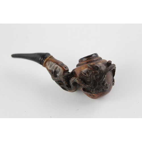 15 - 10 x Vintage Tobacco Smoking Pipes Inc. Chinese, Carved, Decorative, Etc