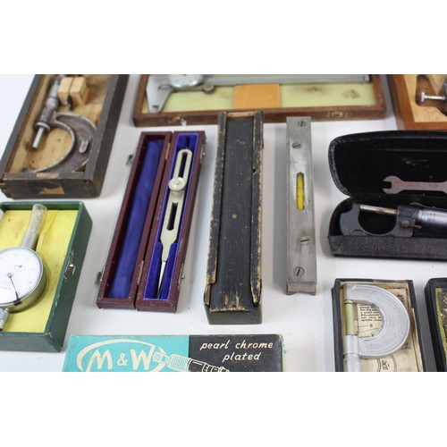 37 - 20 x Assorted Vintage ENGINEERS TOOLS Inc Moore & Wright, Micrometres Etc