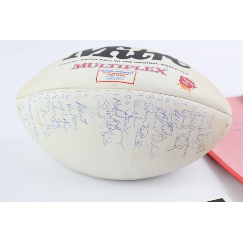 9 - 4 x Assorted SPORTING Collectables Inc 1992 Signed Rugby Ball Welsh Rugby Union