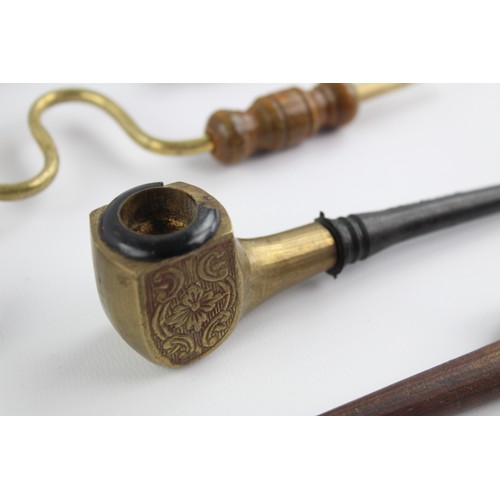 10 - 14 x Vintage Tobacco Smoking Pipes Inc. Brass, Chinese, Decorative, Etc