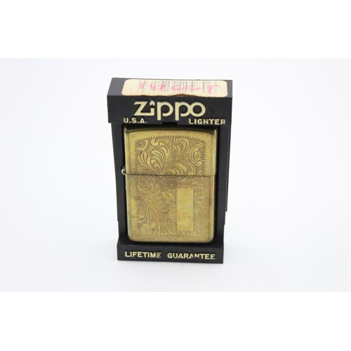 67 - 3 x Vintage ZIPPO Lighters Inc Boxed, Slimline, Brass, Engraved Etc