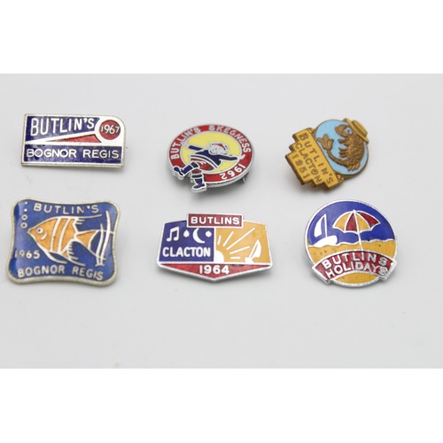 91 - 8 x Assorted Vintage BUTLINS Holiday Camp Badges Inc Enamel, Beavers' Club Etc