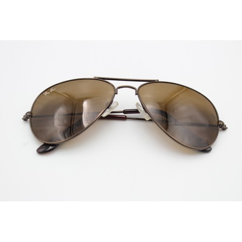 111 - Classic Vintage Inspired RAY-BAN Brown Framed Aviator SUNGLASSES Cased