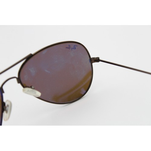 111 - Classic Vintage Inspired RAY-BAN Brown Framed Aviator SUNGLASSES Cased