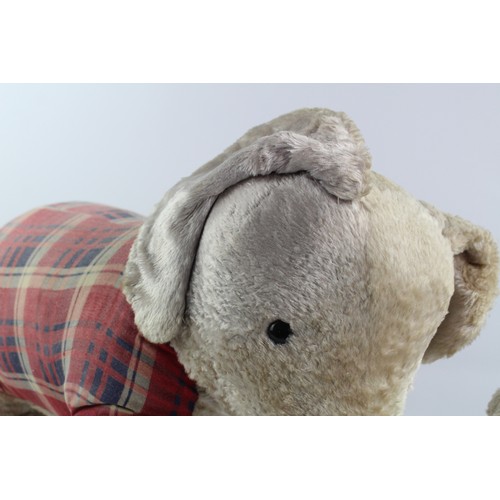 96 - Vintage Large Sized Straw Filled Elephant Soft Toy