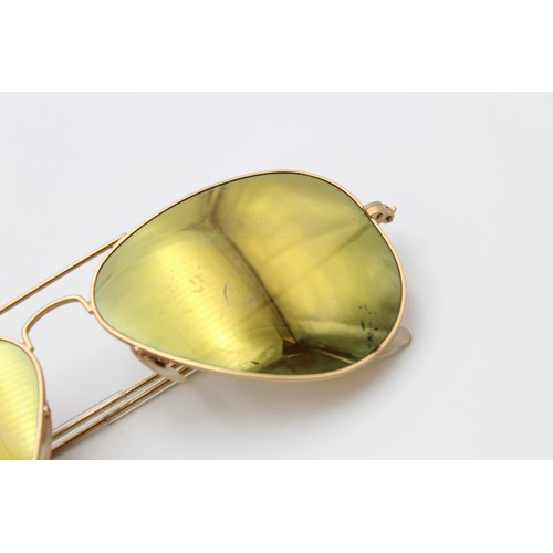 131 - Classic Gents Vintage Inspired RAY-BAN Gold Tone Aviator SUNGLASSES