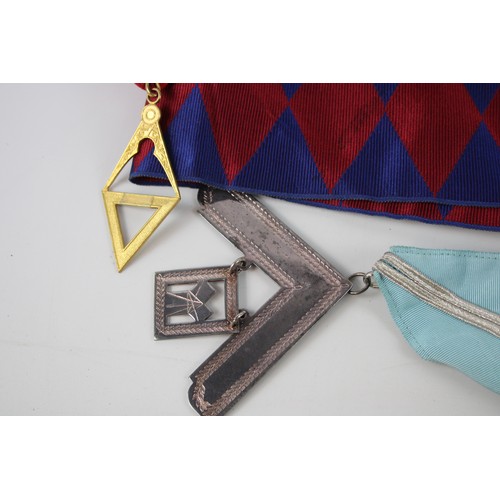 156 - 16 x Assorted MASONIC Aprons, Collars & Jewels Inc Vintage Etc