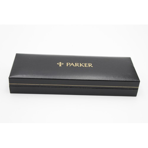 147 - Vintage PARKER 88 Black FOUNTAIN PEN w/ Gold Plate Nib, Rollerball, Original Box