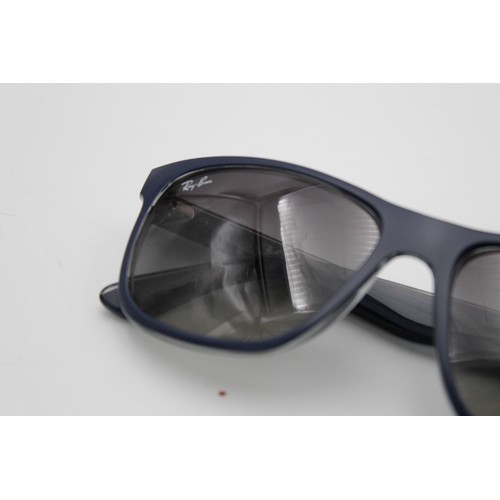 130 - Classic Ray-Ban Matte Blue Square Frame Sunglasses with Original Case