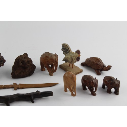 161 - 22 x Vintage Decorative WOOD Animals Inc. Rocking Horse, Lions, Elephants Etc