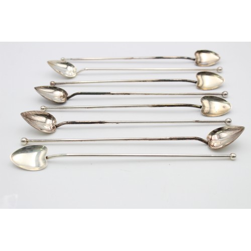 186 - 8 x Vintage .925 STERLING SILVER Heart Shaped Spoons w/ Long Handles (89g)