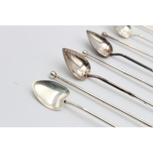 186 - 8 x Vintage .925 STERLING SILVER Heart Shaped Spoons w/ Long Handles (89g)