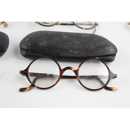 167 - 8 x Assorted Antique / Vintage SPECTACLES Inc Rolled Gold, Tortoiseshell, Cased