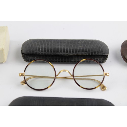 167 - 8 x Assorted Antique / Vintage SPECTACLES Inc Rolled Gold, Tortoiseshell, Cased