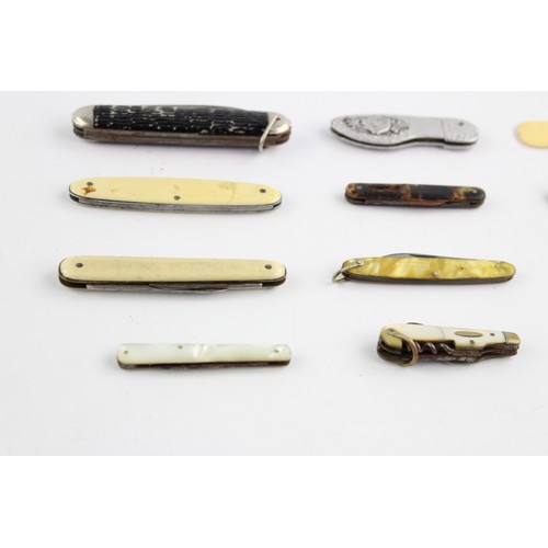 178 - 12 x Assorted POCKET KNIVES / TOOLS Inc Antique, Vintage, Mother of Pearl Etc