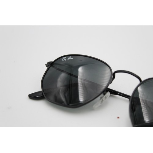 199 - Stylish Ray-Ban Sleek Black Metal Hexagonal Sunglasses