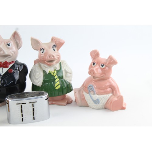 241 - 9 x Assorted Vintage MONEY BOXES Inc. Wade Pigs, Silver Plate, LLoyds Bank Etc