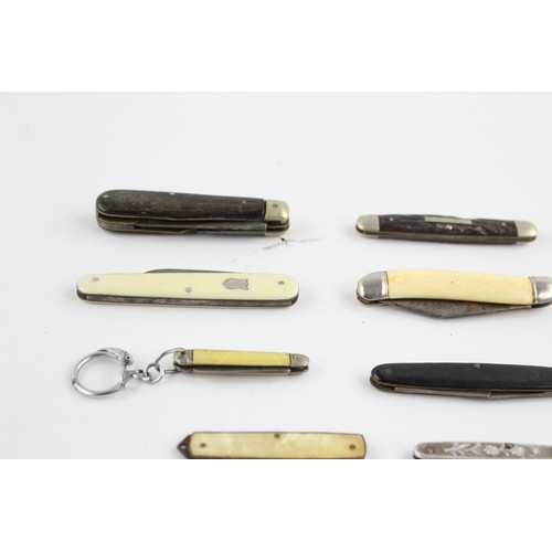 232 - 12 x Assorted POCKET KNIVES / TOOLS Inc Antique, Vintage, Mother of Pearl Etc