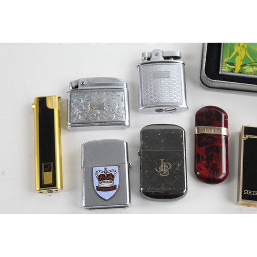 203 - 14 x Assorted Vintage BRANDED Cigarette LIGHTERS Inc Clean Cut, Hadson, Mosda