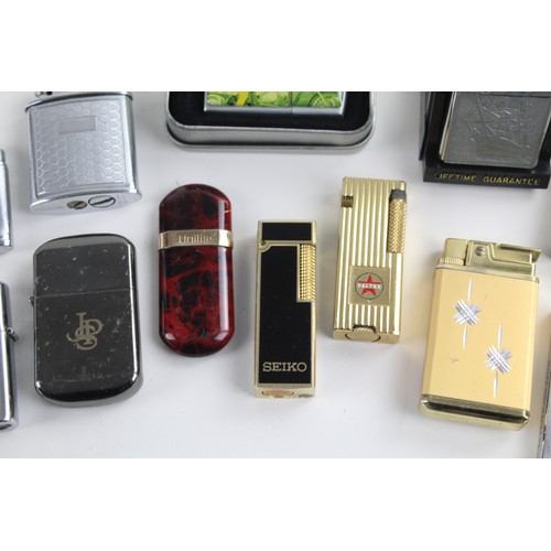 203 - 14 x Assorted Vintage BRANDED Cigarette LIGHTERS Inc Clean Cut, Hadson, Mosda