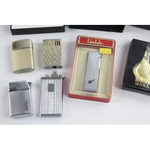 223 - 12 x Assorted Vintage CIGARETTE LIGHTERS Inc Ronson, Sim, Gold Tone, Boxed Etc