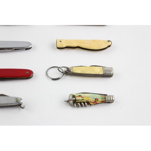 216 - 12 x Assorted POCKET KNIVES / TOOLS Inc Antique, Vintage, Souvenir, Ivory Etc