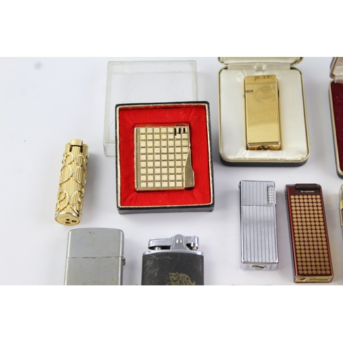 238 - 14 x Assorted Vintage BRANDED Cigarette LIGHTERS Inc Win, Kingsway, Boxed Etc