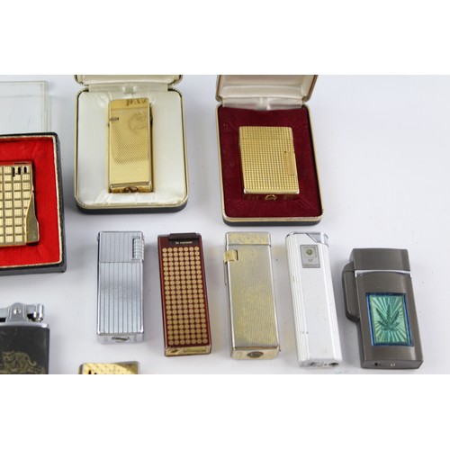 238 - 14 x Assorted Vintage BRANDED Cigarette LIGHTERS Inc Win, Kingsway, Boxed Etc