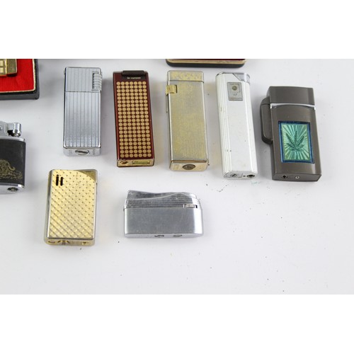 238 - 14 x Assorted Vintage BRANDED Cigarette LIGHTERS Inc Win, Kingsway, Boxed Etc