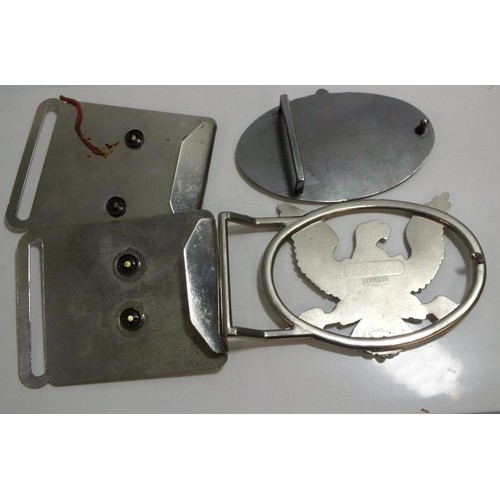 313 - FOUR QUALITY METAL BELT BUCKLES INCLUDES PRADA