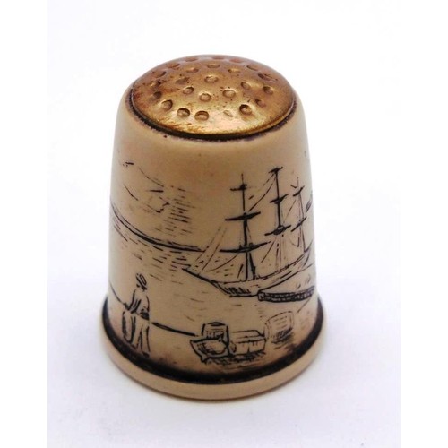 330 - VINTAGE SCRIMSHAW THIMBLE