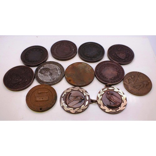 333 - SPORTS MEDALS AND MEDALLIONS DATED CIRCA 1900