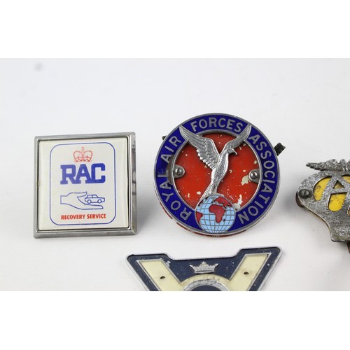 256 - 5 x Assorted Vintage AUTOMOBILIA Car Grille Badges Inc AA, RAC, Royal Air Force