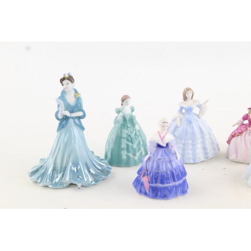 173 - 9 x Vintage COALPORT PORCELAIN LADY Minuettes Figures Inc. Rose, Jessica, Jade