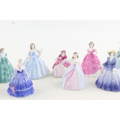 173 - 9 x Vintage COALPORT PORCELAIN LADY Minuettes Figures Inc. Rose, Jessica, Jade