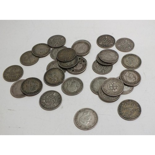 314 - 30 PRE 1947 SILVER 3d PIECES