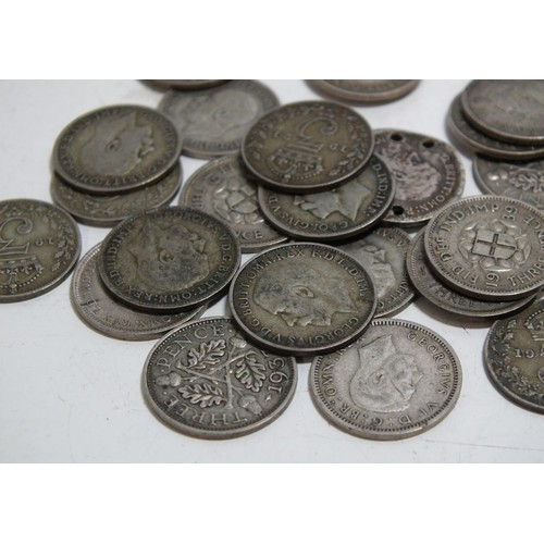 314 - 30 PRE 1947 SILVER 3d PIECES