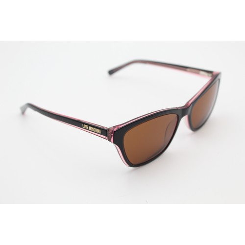 35 - Ladies LOVE MOSCHINO Black & Pink Framed SUNGLASSES w/ Original Case