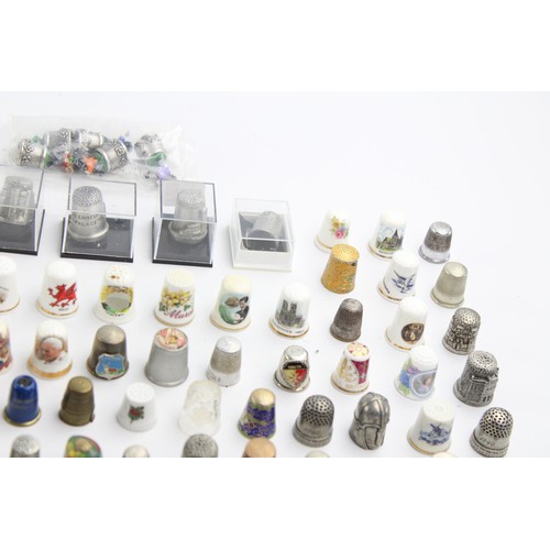 25 - 100+ x Assorted Vintage THIMBLES Inc Coalport, Royal Doulton, Silver Plate Etc