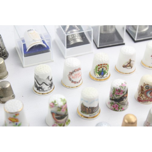 25 - 100+ x Assorted Vintage THIMBLES Inc Coalport, Royal Doulton, Silver Plate Etc