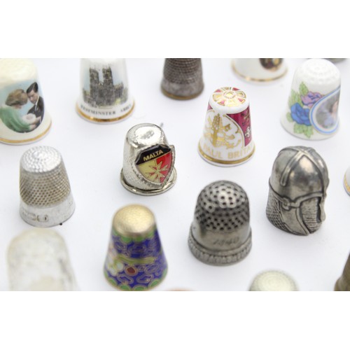 25 - 100+ x Assorted Vintage THIMBLES Inc Coalport, Royal Doulton, Silver Plate Etc