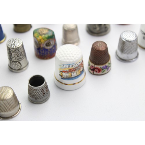 25 - 100+ x Assorted Vintage THIMBLES Inc Coalport, Royal Doulton, Silver Plate Etc