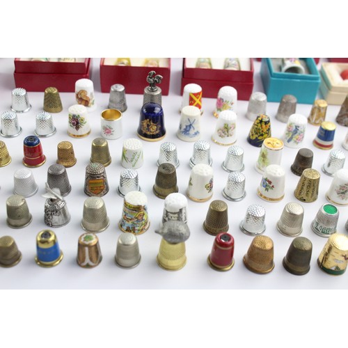 17 - 130+ x Assorted Vintage THIMBLES Inc Coalport, Silver Plate, Victoria China Etc