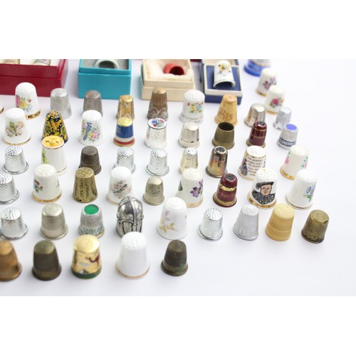 17 - 130+ x Assorted Vintage THIMBLES Inc Coalport, Silver Plate, Victoria China Etc