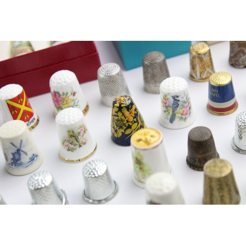 17 - 130+ x Assorted Vintage THIMBLES Inc Coalport, Silver Plate, Victoria China Etc