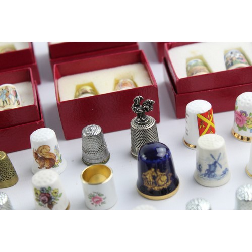 17 - 130+ x Assorted Vintage THIMBLES Inc Coalport, Silver Plate, Victoria China Etc