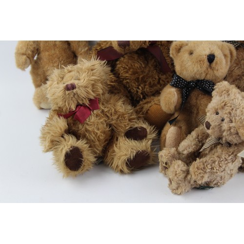 41 - 8 x Assorted Vintage / Modern Teddy Bears Inc. RUSS, Collectors, Bicycle, Etc