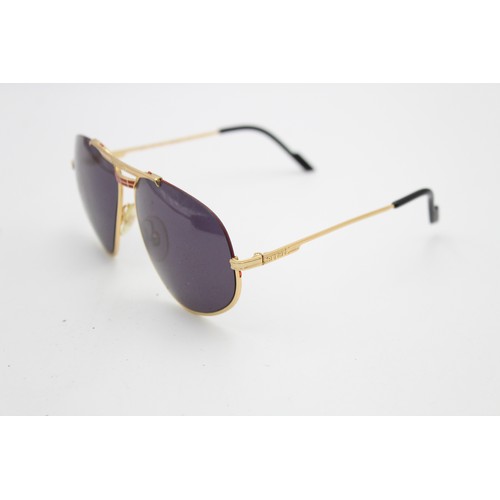 63 - Vintage Inspired FERRARI Gents 1970's Style Gold Tone Framed Aviator SUNGLASSES