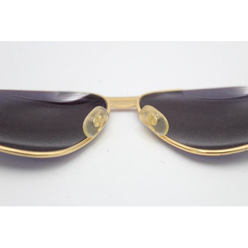 63 - Vintage Inspired FERRARI Gents 1970's Style Gold Tone Framed Aviator SUNGLASSES